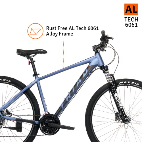 Image of TRIAD Unisex M7 29T 21 Speed - Fully Fitted 18 Inch Frame, Mountain Bicycle (15+ Years, Grey)