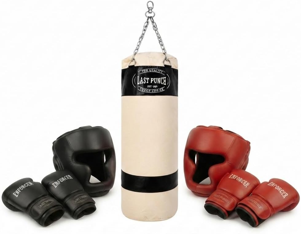 Boxing Package New 1 Pair of Headgears 2 Pair Gloves & Punching Bag