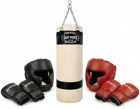 Boxing Package New 1 Pair of Headgears 2 Pair Gloves & Punching Bag