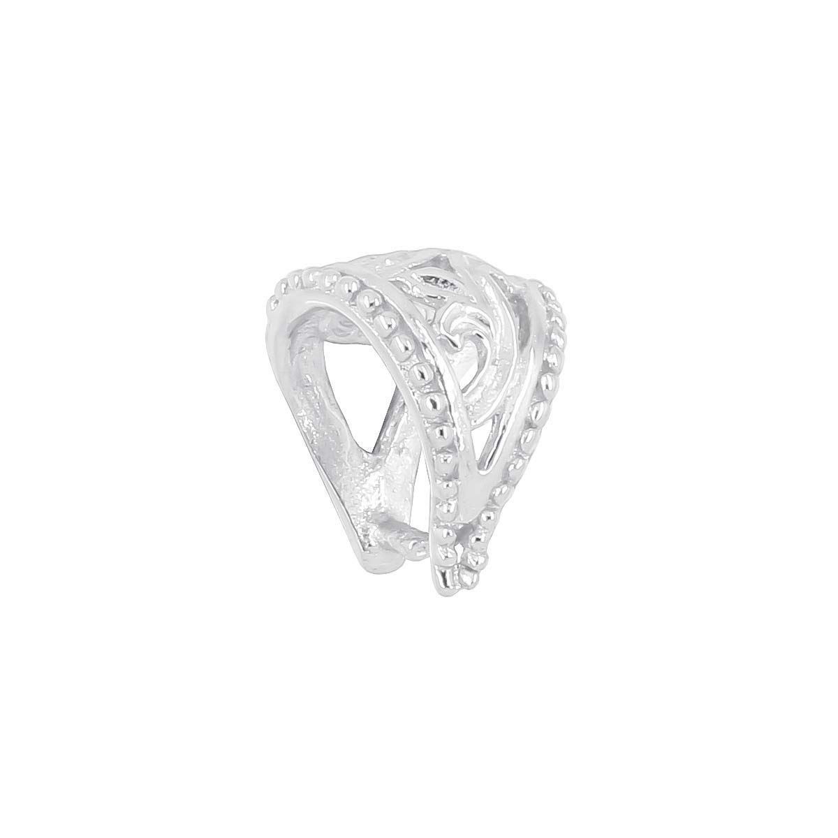 1PC Sterling Silver CZ Pendant Bail Pinch Clasp Connector Slider , Available In Bright Silver / Gold Plated - Foto 9