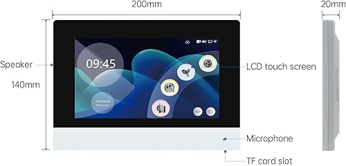 Miniatura 4 de Sistema de intercomunicación de timbre de video inteligente con bloqueo magnético de 600 libras, monitor Wi-Fi con pantalla táctil de 7 pulgadas,