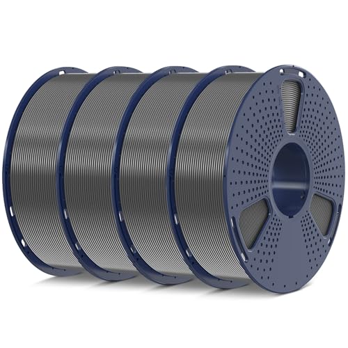 Image of SUNLU 4kg PLA 3D Printer Filament Bundle, Neatly Wound PLA Filament 1.75mm ±0.02mm, Individually Vacuum Packed, 4kg in Total, 1kg per Spool, 4 Pack, 4000g PLA, (Grey+Grey+Grey+Grey)