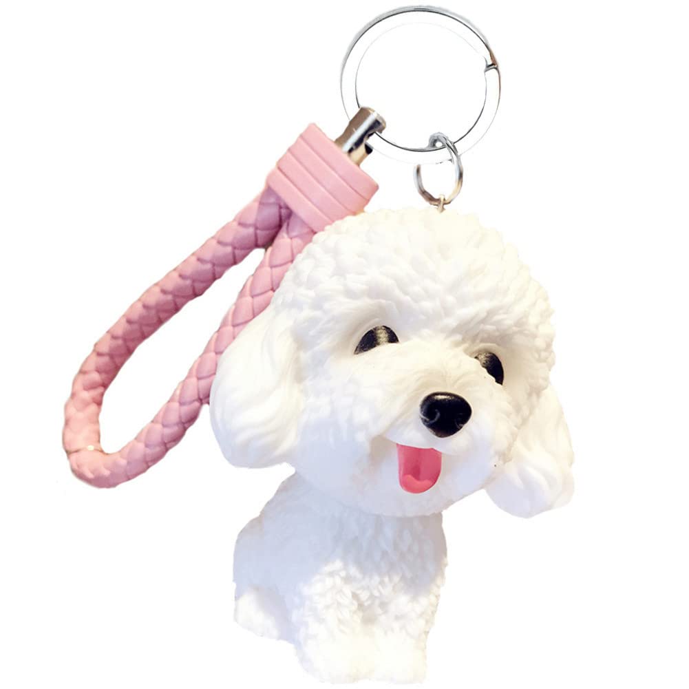 YEHJDSMDKey chain Cute Keychain Cartoon Dog Keychain Animal Keychain, Portable Cartoon Keychain Pendant Fashion Handbag Pendant Car Keyring Cute Silicone Keychain for Children Girls Boys Gift