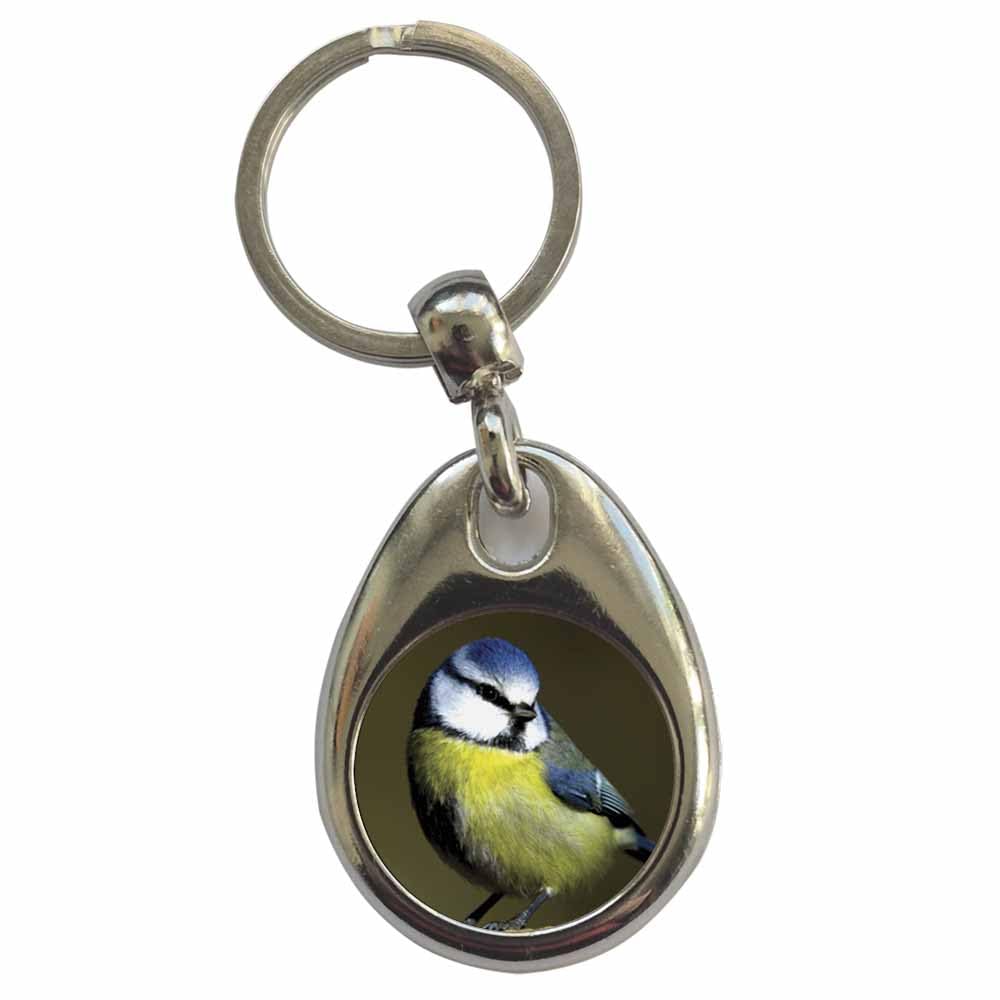 Ozorath Unisex Multicolour Blue Tit Keyring Keychain With Split Ring Attachment And Metal Key Fob