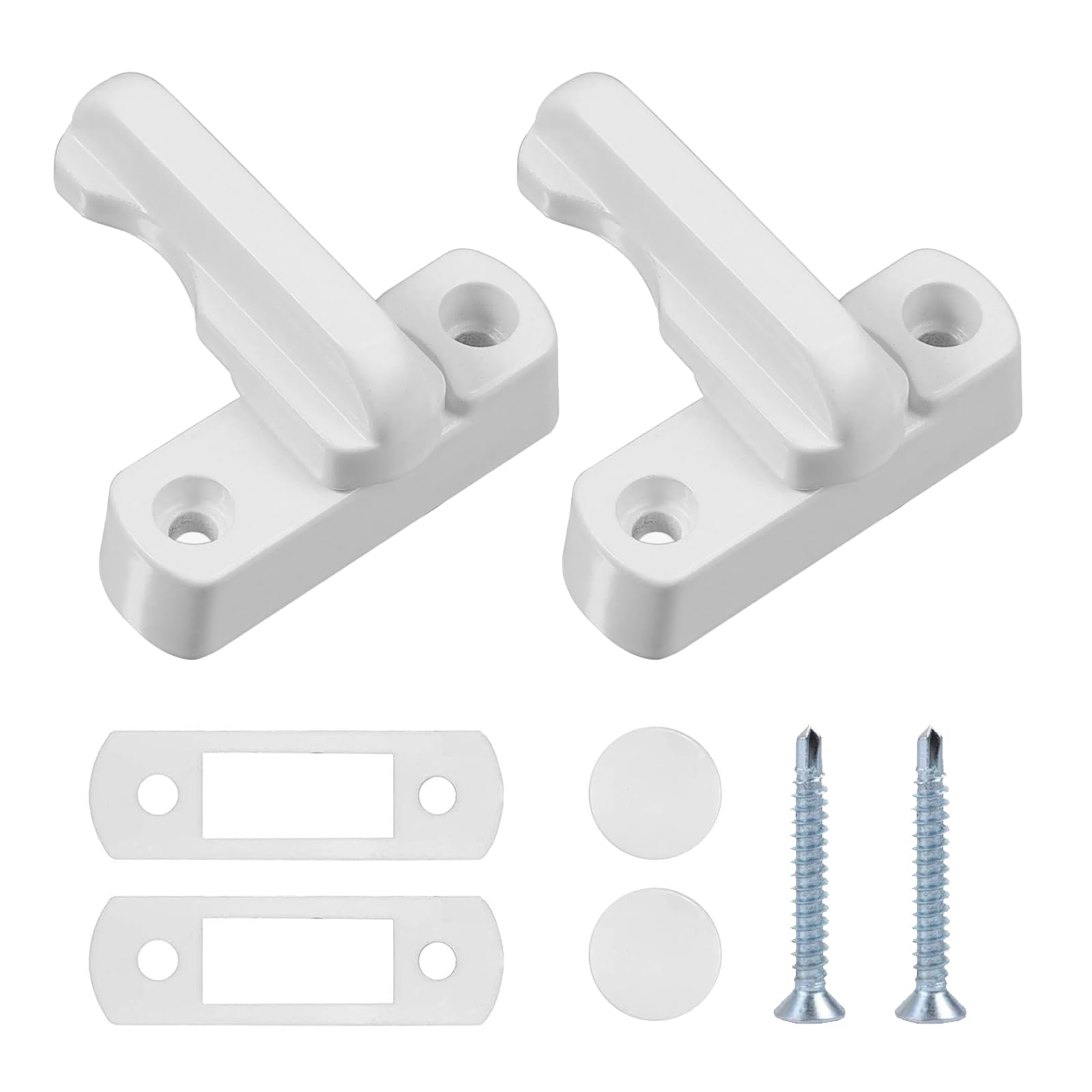 2 Pack Sash Jammer Blocker - Door & Window Lock Anti Theft - Additional Home Security for PVC/UPVC Windows and Doors - Window Locks for UPVC Windows - Sash Windowlocks & Door Jammer（with 4 Screws）