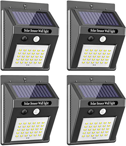 Preisvergleich Produktbild Karrong Solarleuchten mit Bewegungsmelder, Solarlampen für Außen Garten, Solar Wandleuchte IP65 Wasserdicht, 4 Stück