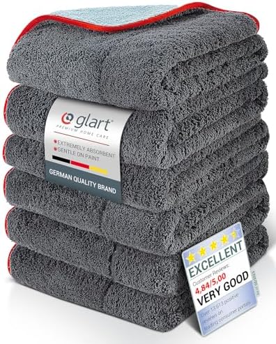 Laocaf Mikrofasertücher Auto - Doppellagiger Hirschledersamt 2 Stück