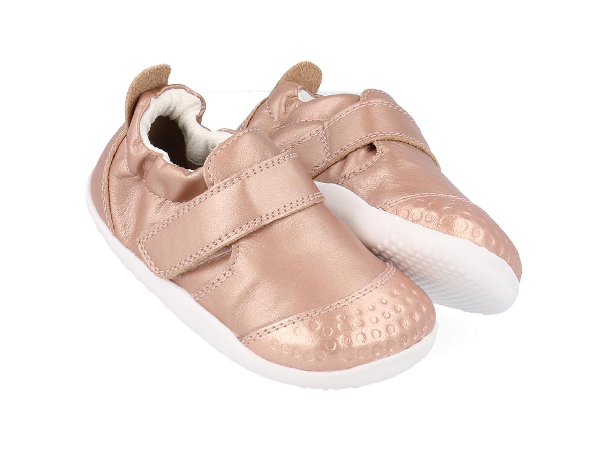 Bobux Xplorer Go - Primi Passi - Sneaker per Bambini in Morbida Pelle Pregiata (Rose Gold, Sistema Taglie Calzature EU, Bimbo (0-5 Anni), Numero, Media, 18)