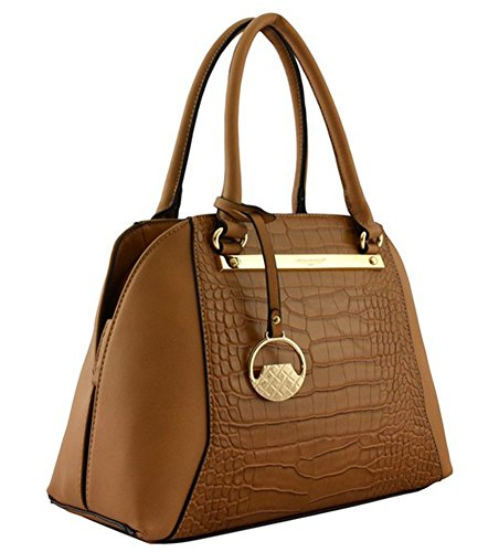 David Jones Designer Croc Accent Tote Bag (Cognac)