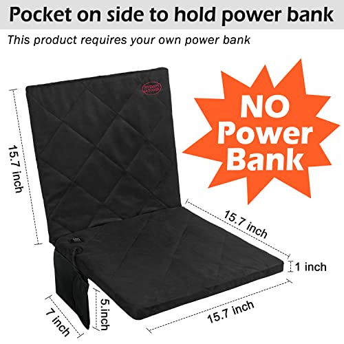 Portable Heated Seat Cushion, 3 Mode Adjustable Thin Heat Heating Cushion, 【No Power Bank】Usb Power Heated Foldable Back Chair Pad, Memory Foam Heated Seat Pad For Indoor, Outdoor, Sports, Beach #TOP1