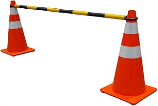 Barra de Cono de tráfico expandible, Barra de Cono retráctil para estacionamientos, Barra de Barrera de Cono de tráfico Reflectante para construcción de Carreteras (Color: Amarillo