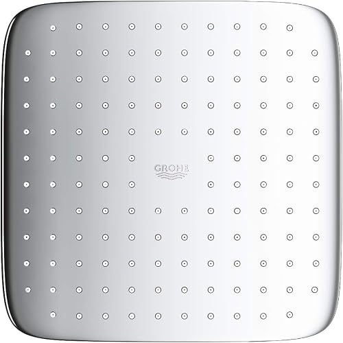 GROHE Douche de tête Vitalio Comfort 250 Cube, 1 jet, raccords filetés 1/2", forme carrée 250mm, douche de tête pivotable, installation rapide, chromé, 26695000 (Import Allemagne) - 2