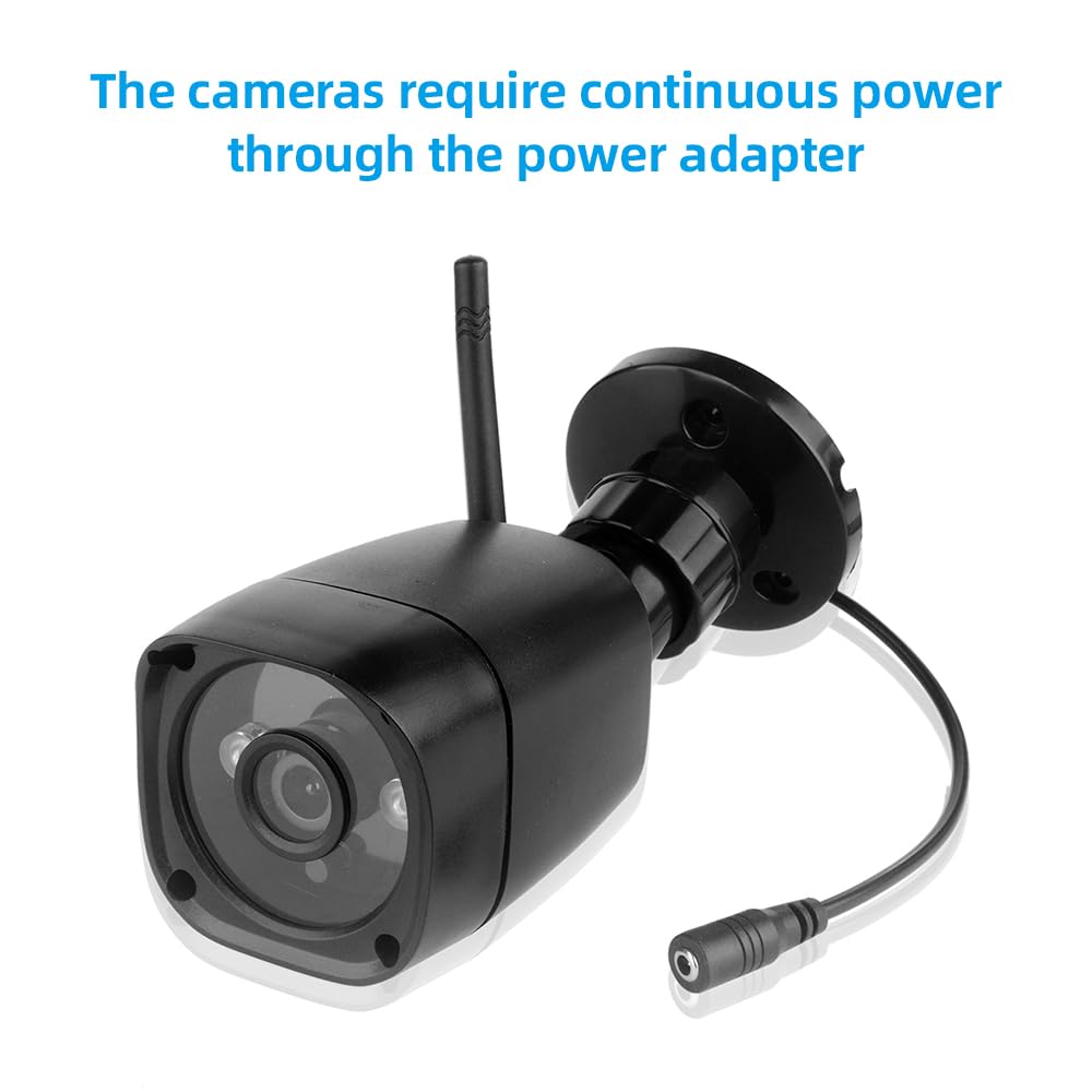 Andoer Sistema de cámara de seguridad inalámbrico DVR 720P monitor LCD 7 pulgadas grabación manual/en bucle visión nocturna rango transmisión 30M