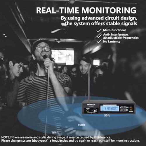 Komison Mono Wireless In Ear Monitor System, Iem System, Uhf Professional Iem System Transmitter And Beltpack Receiver Iems For Studio thumb #3
