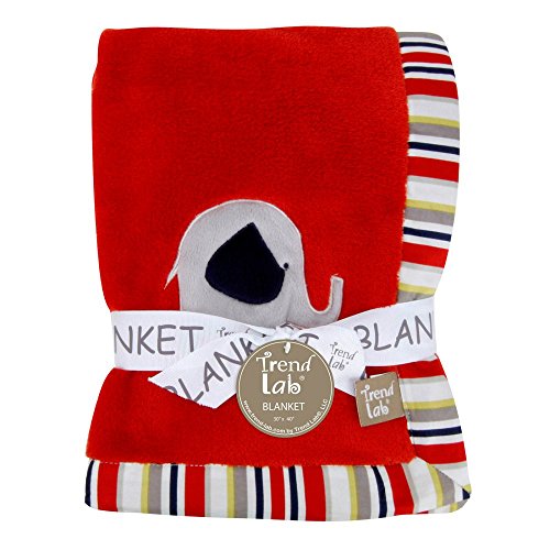 Trend Lab Elephant Parade Framed Receiving Blanket with Embroidery