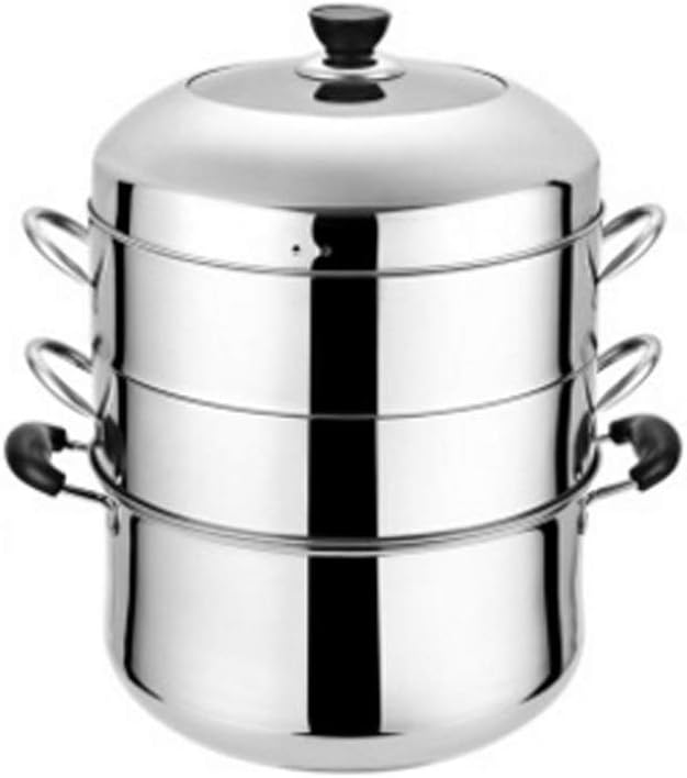 Steamer Steaming Rice Pot Without Odor Steamer 28cm Three-layer Thick Stainless Steel Household Steamer Energy-saving Steamer