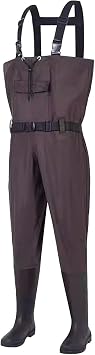 Underwater Chest Waders for Men Women, Lightweight Hutting Waders, Transplanting Outdoor Waterproof BootsBrown,9