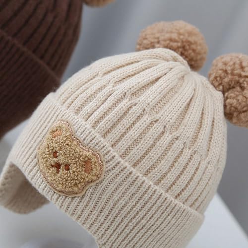 XYX Toddlers Baby Girls and Boys Fleece Lined Crochet Earflap Hats Newborn Kids Cute Beanie Cap Winter Soft Warm Knit Caps4