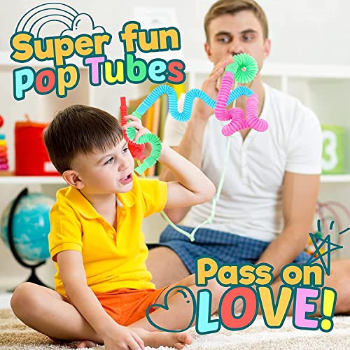 Image of Pop Tube 10pc Toys for Kids Pop it Music Pipe Stress Anxiety Relief Sensory Bendable Stimming Toy Adjustable Toy Multicolored (10)