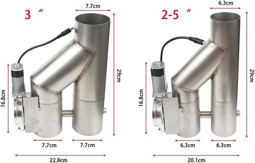 オートバイの排気マフラー ユニバーサル 2.5'' 3'' ダブルバルブ 排気バルブコントロール 2