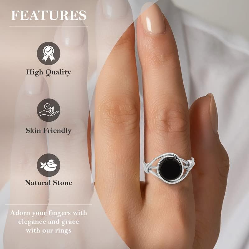 Miniatura 7 de Ardonn Black Onyx Ring for Women - Unique Handmade Gold Filled Emphasizing the Stylish and Versatile Natural - Comfortable and Stylish Gemstone Ring