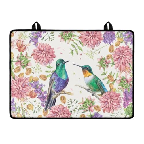 Image of Electric Stove Top Cover Flat Top Stove Cover Mat Multipurpose Induction Cooktop Protector Cover for Glass Ceramic Stove Top, 29 x 21 Inch, Hummingbird Flower