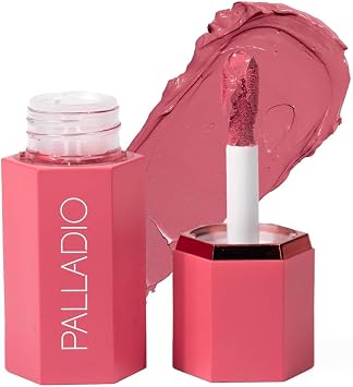 Palladio Liquid Blush for Cheeks & Lips 2-in-1 Makeup Face Blush, Weightless Cream Formula, Smudge Proof Long-Wearing Pigmented Blush, Natural Look Makeup Face Blushes, Dewy Finish, Cool Pink