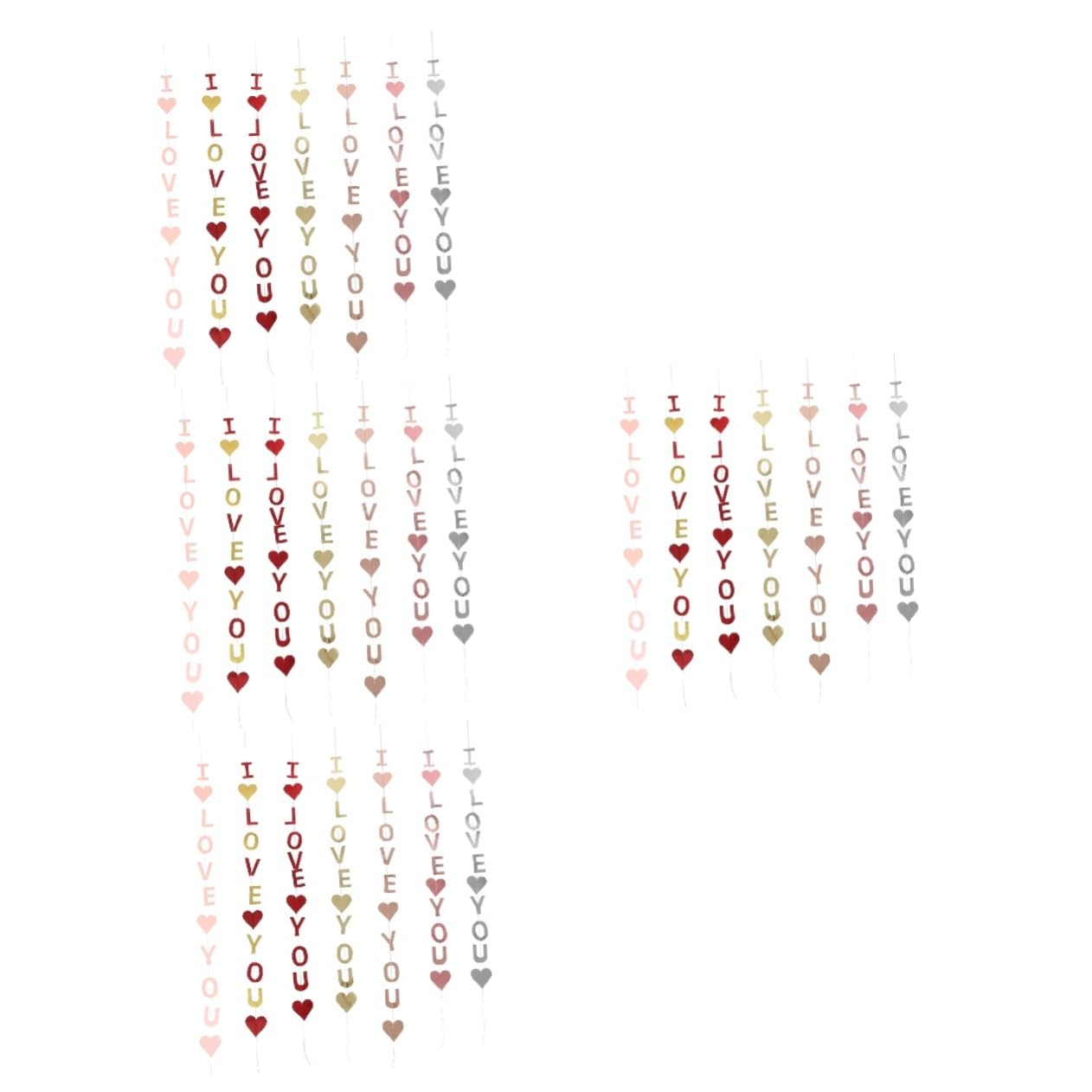 MAGICLULU 4 Sätze Dekorative Gegenstände Willkommen Zuhause Frohe Weihnachten Ammer Hängendes Herz Hochzeitsdeko Wandverkleidung Ich Liebe Dich Banner Hochzeitsbanner Papier 7 Stück * 4