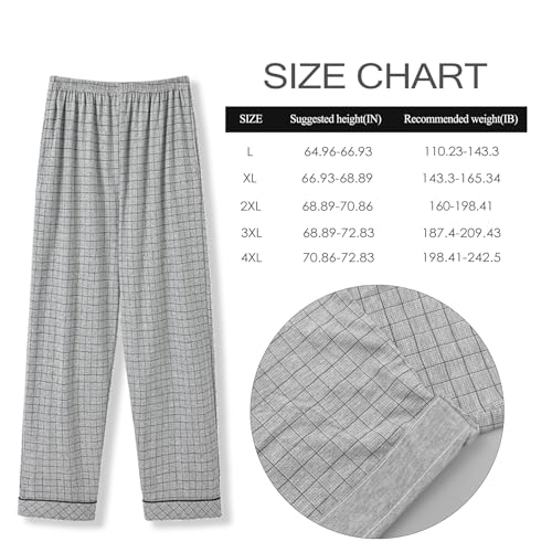 Pajama Pants, 2 Pack Cotton Men's Pajama Pants, Men's Plaid Pajama Pants with Pockets2