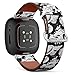 CJBROES Replacement Leather Watch Band, Compatible with Fitbit Versa 3 and Fitbit Sense of Wristband Bracelet Accessory - sea-Shells