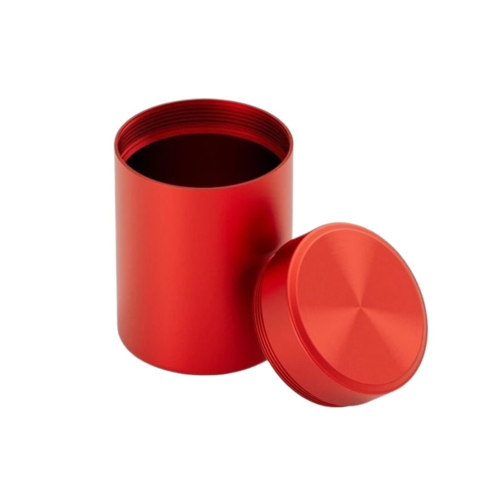 FDBTYJN Tea Caddy Mini Metal Box Stainless Steel Tea Can Small Travel Portable Container Jar Sugar Coffee Caddy Organizer(Red)