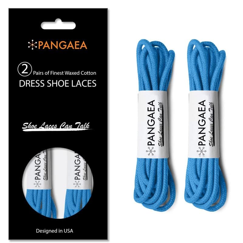 Image of [4 Laces] 2-Pair Pack Waxed Round Oxford Shoe Laces for Dress Shoes Chukka 3 /32Inch Thin