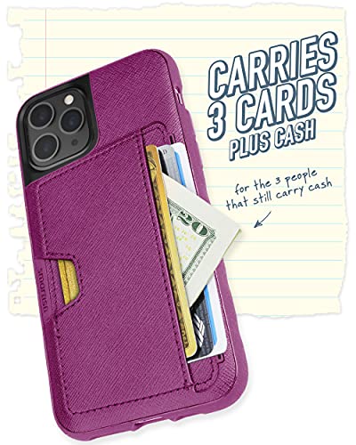 Image of Smartish iPhone 11 Pro Wallet Case - Wallet Slayer Vol. 2 [Slim Protective Kickstand] Credit Card Holder (Silk) - Purple Reign