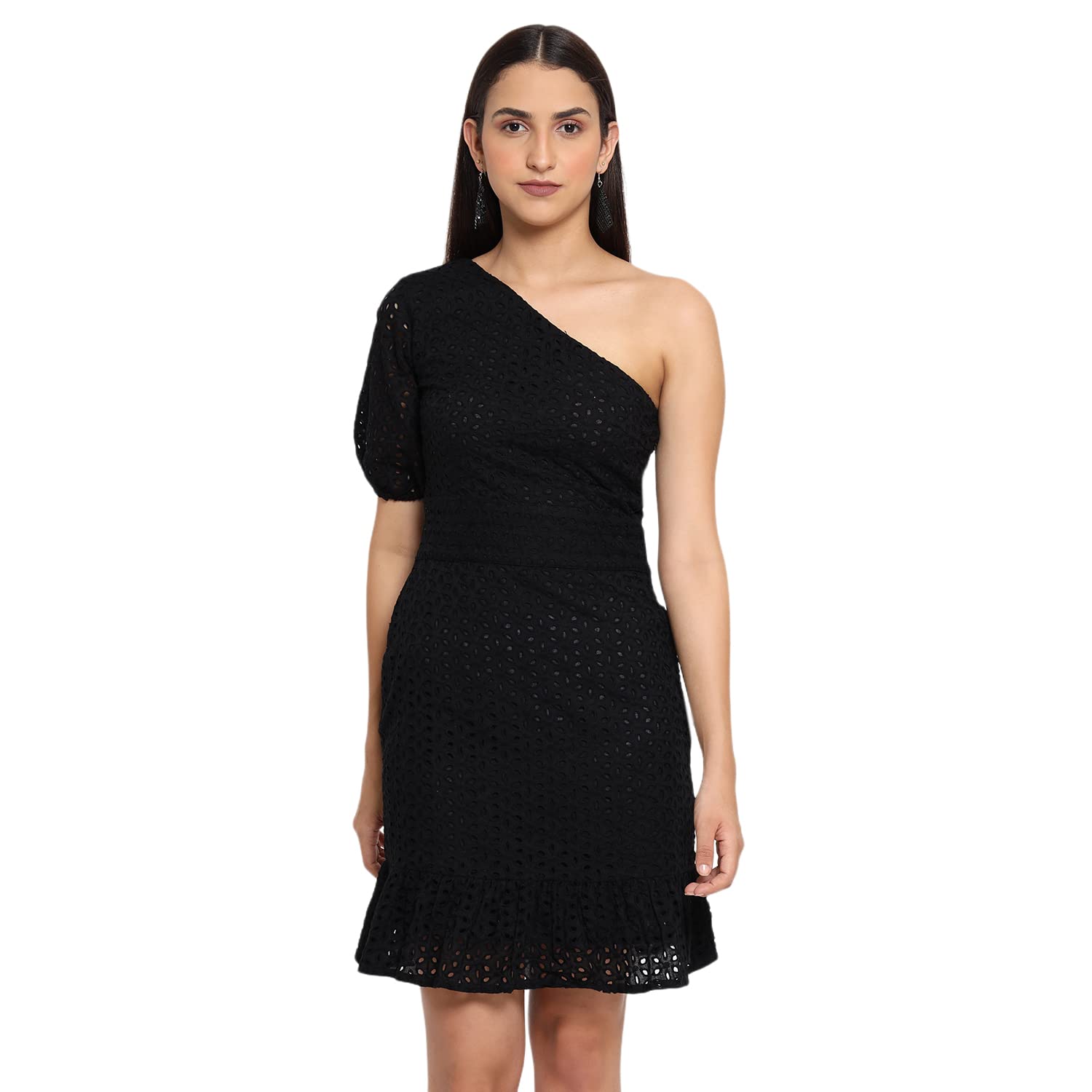 MARC LOUIS2571 Black ONE Shoulder Dress