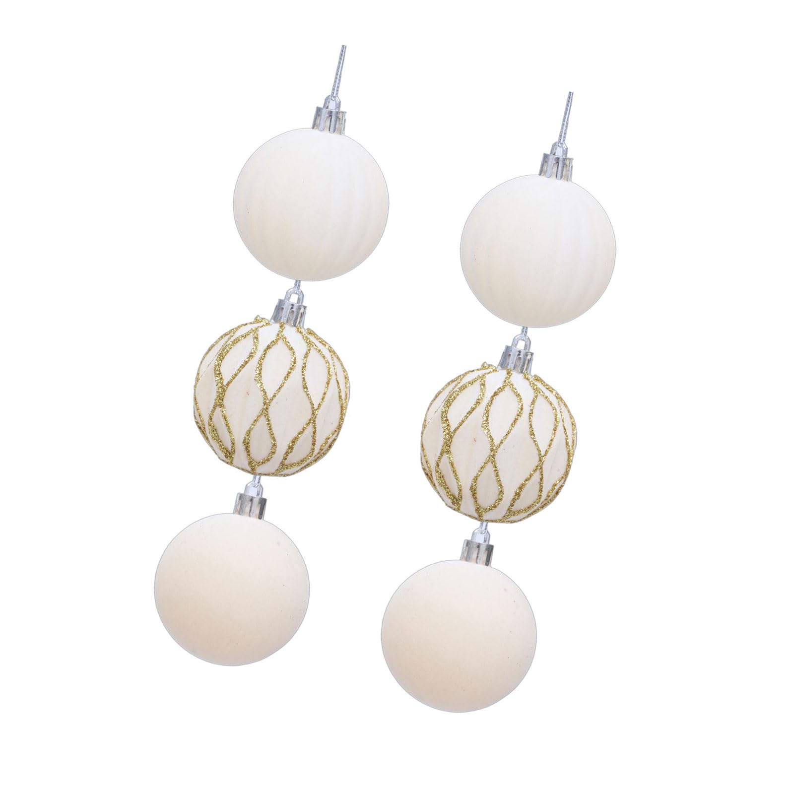 Oxxggkao 6PCS / Pack Stylish Flocking Christmas Tree Ornaments Sturdy and Safe Holiday Tree Decor for Seasonal Celebrations Soft Flocking Ornament