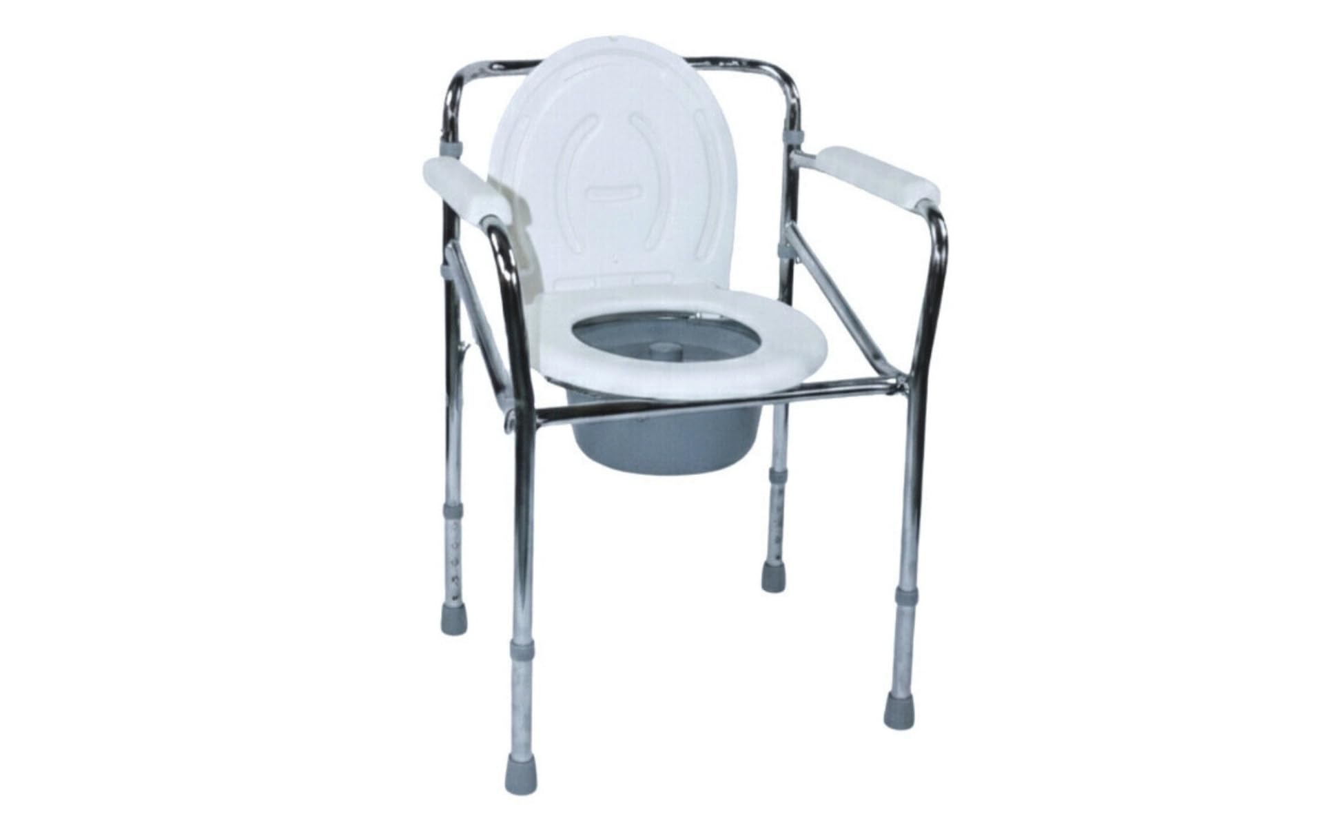 Ausilium Sedia Comoda 4 in 1 - Ausilio Bagno per Anziani e Disabili - Regolabile in Altezza, Pieghevole, Portata 120 kg - Rialzo WC, Supporto Bagno, Sedia Comoda e Sedile Doccia