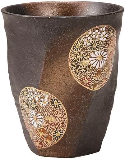 Kyutani Yaki K9-1140 Free Cup, Round Crest Gold Flower Filled