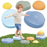 Lehoo Castle Stapelsteine Balanciersteine für Kinder, Gartenspielzeug Kinder, Rutschfeste Stepping Stones Kids, Balance Steine Set für Outdoor, Indoor & Garten