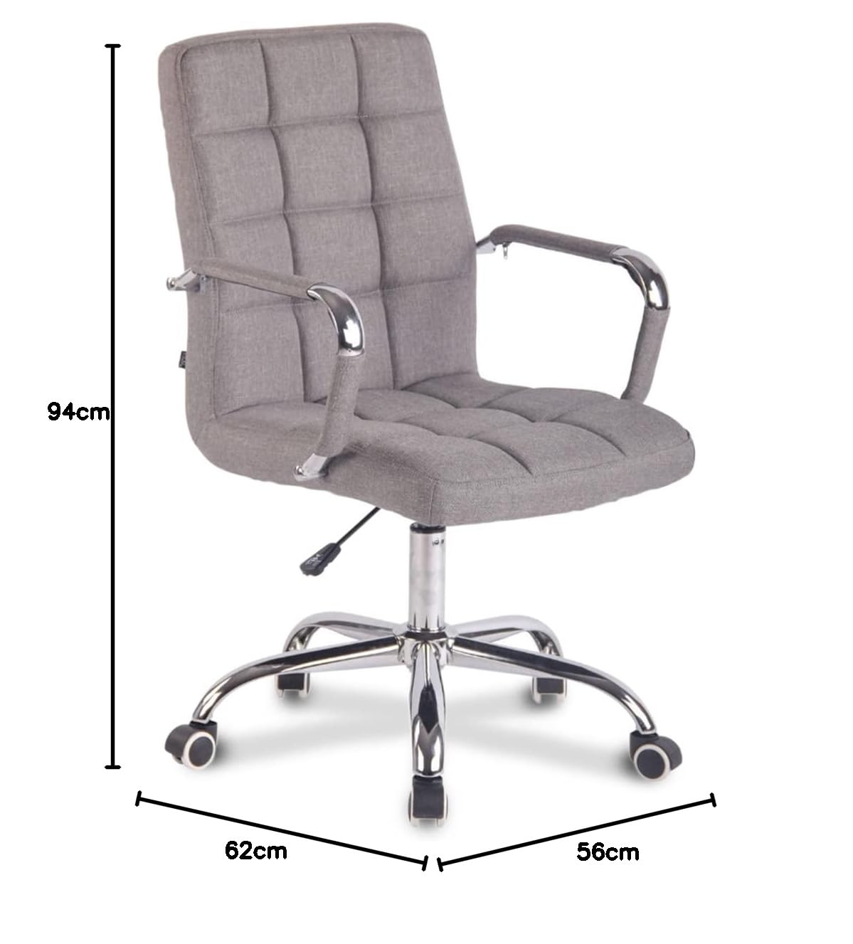 CLP Sedia Design Ufficio Deli In Stoffa I Poltrona Scrivania Imbottita I Sedia Studio Girevole E Regolabile Alt 45-55CM Colore:grigio