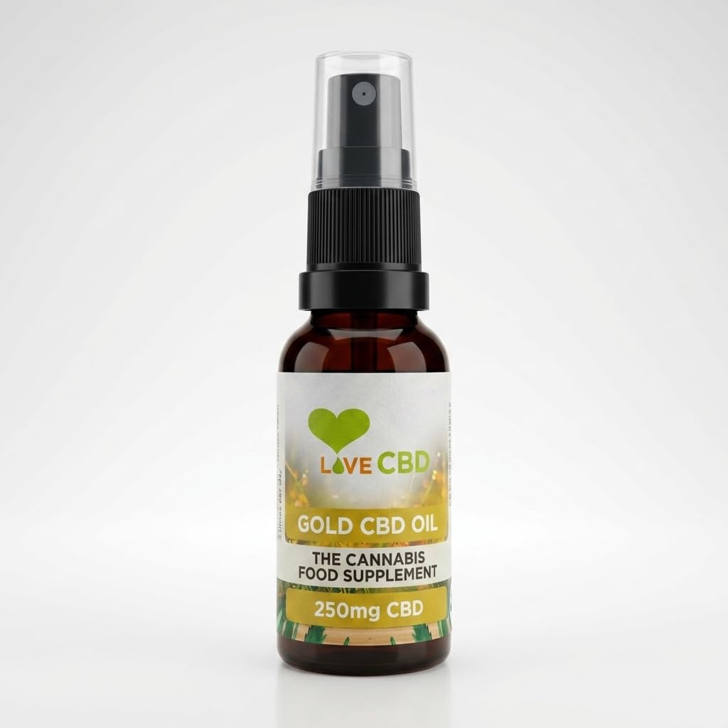 Love CBD Oil Spray - 250mg CBD - Broad Spectrum - Natural Flavour - THC-Free - 20ml - UK Made