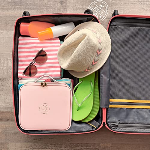 image for MOMIRA Makeup Train Case with Light & Mirror Large Cosmetic Organizer 