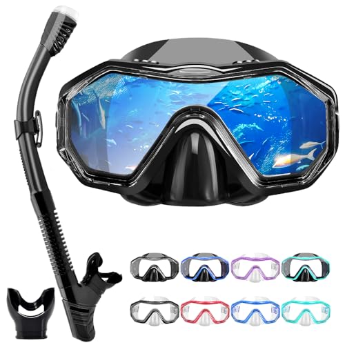 Kit de plongée tuba sec masque panoramique 180° adulte anti-fuite matériel snorkeling