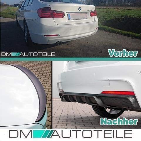 DM Autoteile Performance Diffusor Hinten passt für F30 F31 M-Paket 316-320 Schwarz Matt
