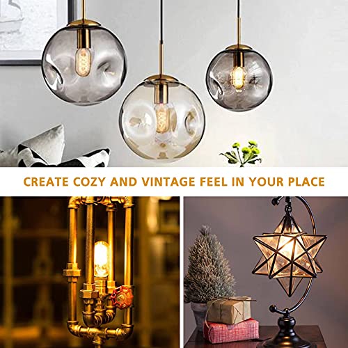 4 Pack Vintage Light Bulbs, Edison Screw Bulb 40W, Dimmable, Warm White Light 2700K, Decorative Filament Bulb E27, T45 Tube Shaped, 230V - Image 4