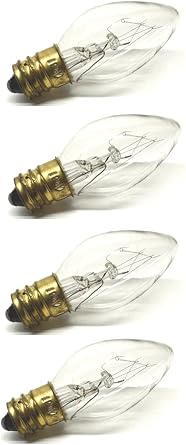 Clear Night Light Bulb Replacement Bulbs 5W 120V - 4 CT