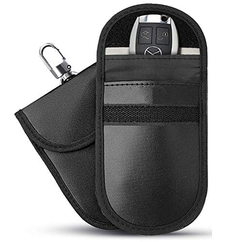 Faraday Bag Faraday Key Fob Protector, Car RFID Signal Blocking Pouch Protector, Faraday Cage Fob Guard for Keyless, Cars Security Anti Theft, Anti-Hacking Case RFID WIFI Blocker Box, 2 PACK
