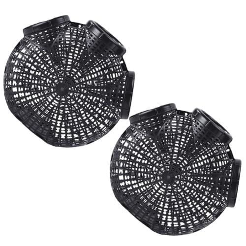 Piège à écrevisses en plastique noir 3 trous Uonlytech lot de 2
