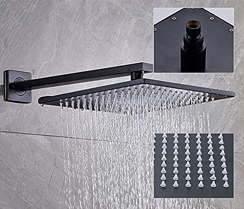Brass rainfall shower head encastrable noir mat pour douche italienne - 5