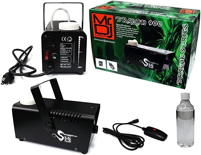 Máquina de humo compacta MR DJ DRAGON900 de 900 W con mando a distancia y líquido para humo, humo espeso con calentamiento rápido miniatura 1