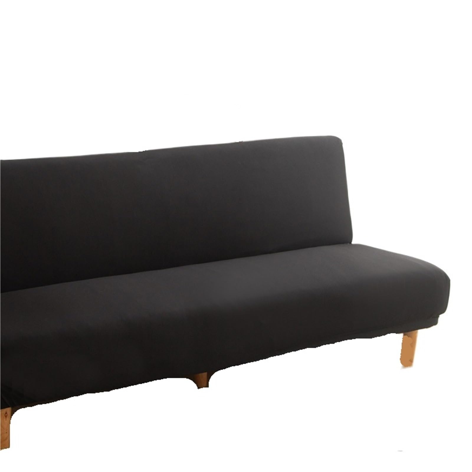 GCYEIDMA Armless Sofa Slipcover Stretch Futon Sofa Bed Cover For Armless Covers Spandex Furniture Protective(Black,M)